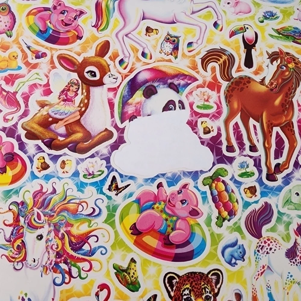 Lisa Frank Tri Fold Portfolio Art Sticker Case